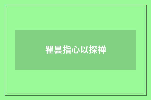 瞿昙指心以探禅