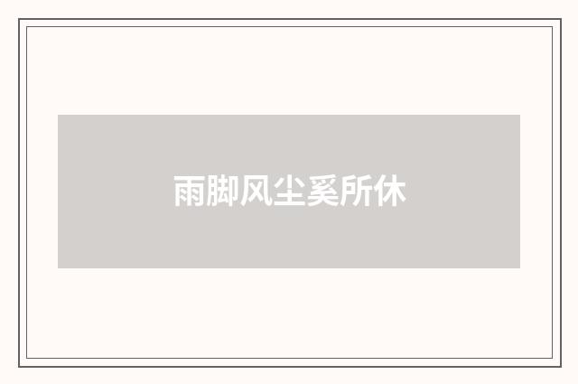 雨脚风尘奚所休