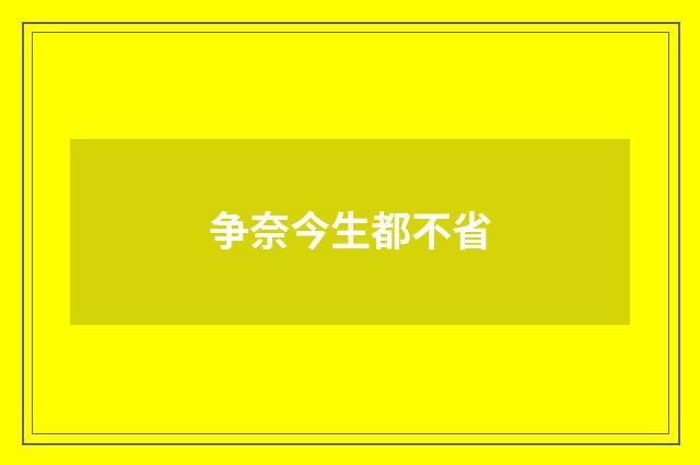 争奈今生都不省