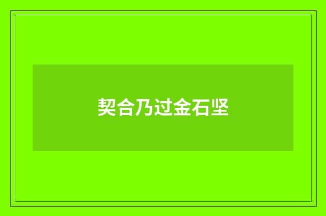 契合乃过金石坚