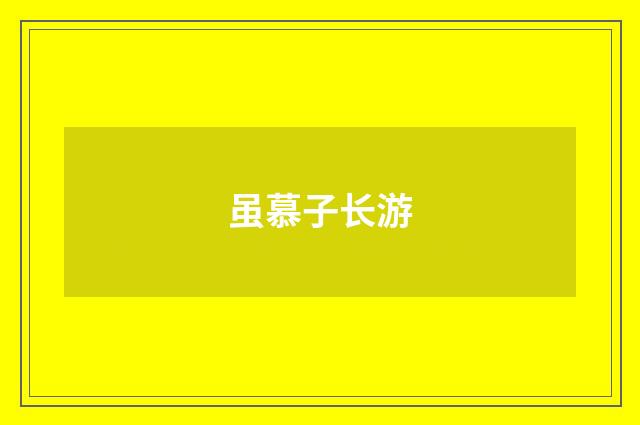 虽慕子长游