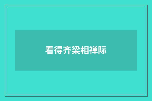 看得齐梁相禅际