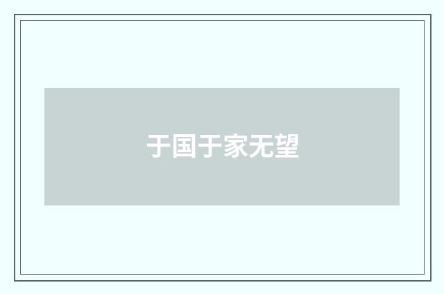 于国于家无望
