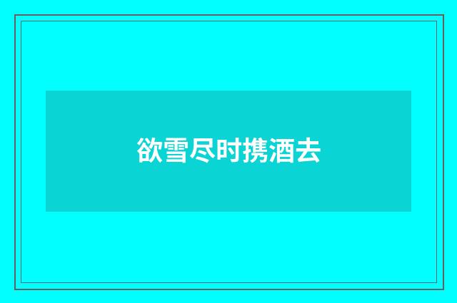 欲雪尽时携酒去