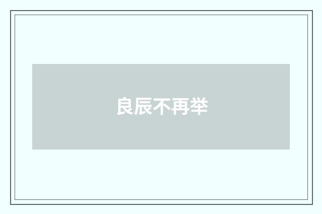 良辰不再举