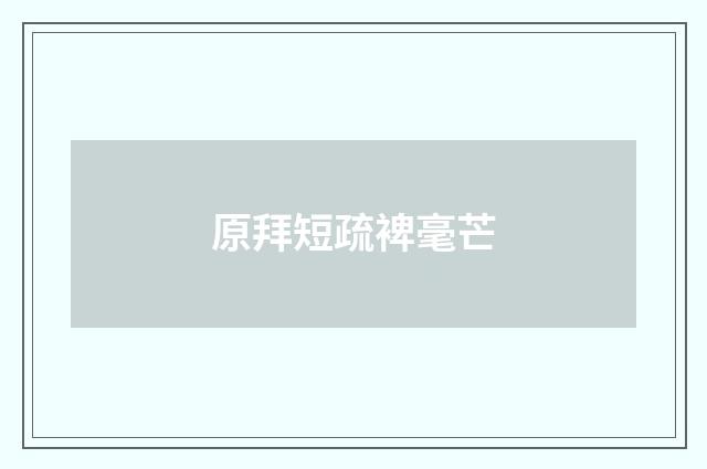 原拜短疏裨毫芒