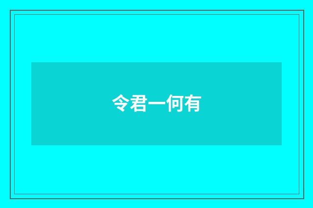 令君一何有