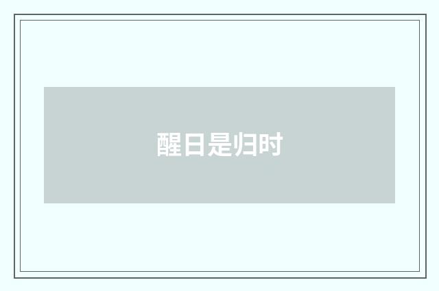 醒日是归时