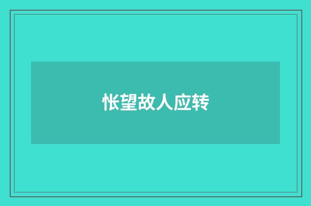 怅望故人应转