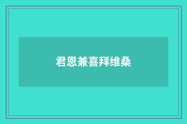 君恩兼喜拜维桑