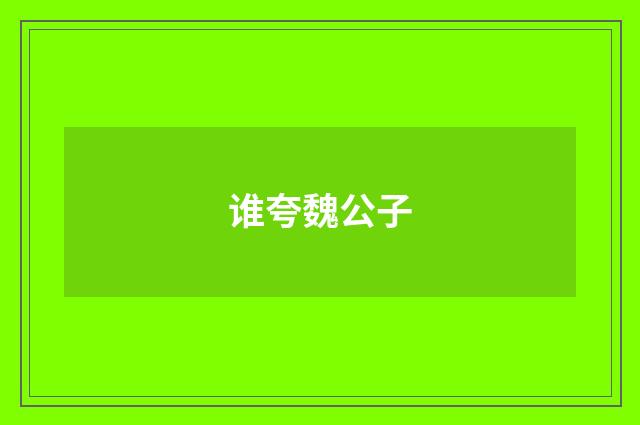 谁夸魏公子