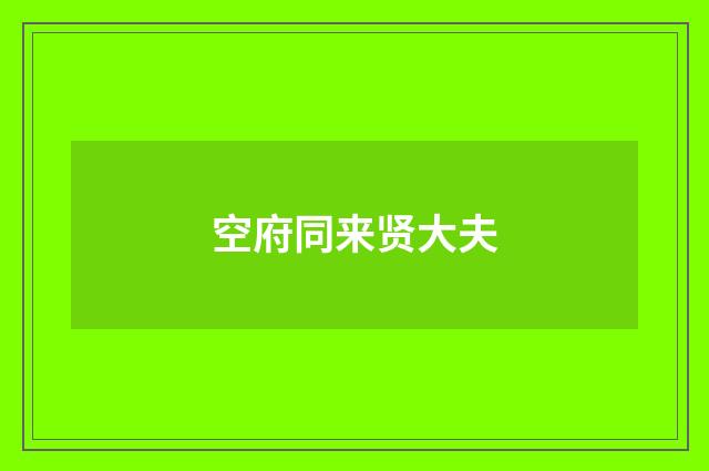 空府同来贤大夫