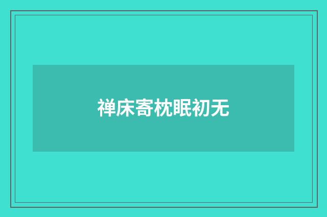 禅床寄枕眠初无