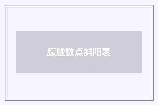 朦胧数点斜阳裹