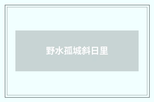 野水孤城斜日里
