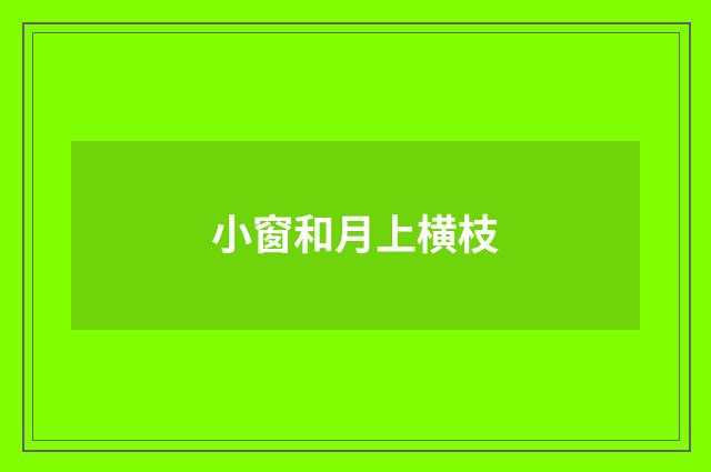 小窗和月上横枝