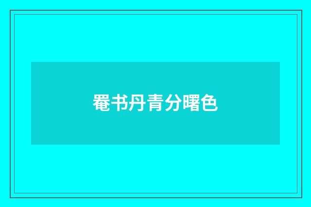 罨书丹青分曙色