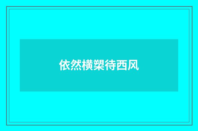 依然横槊待西风
