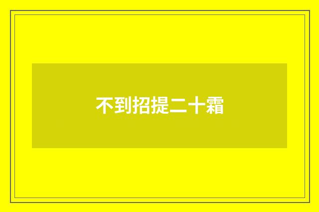 不到招提二十霜
