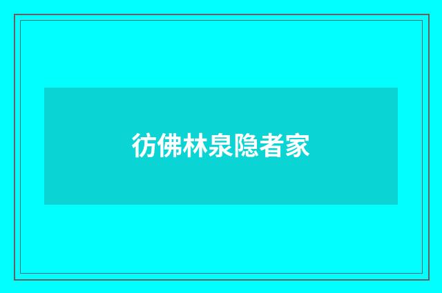 彷佛林泉隐者家