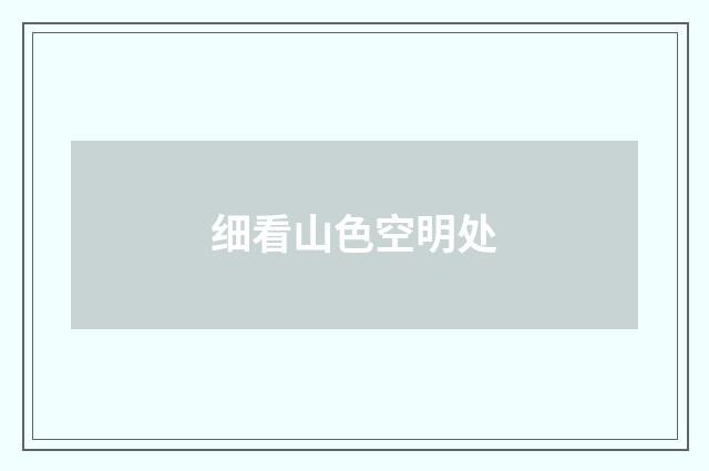 细看山色空明处