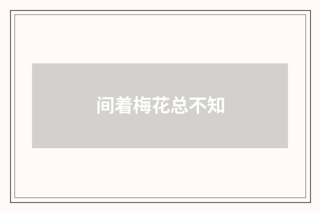 间着梅花总不知