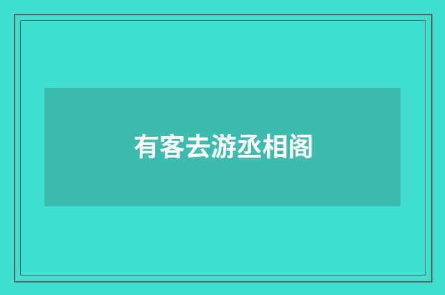 有客去游丞相阁