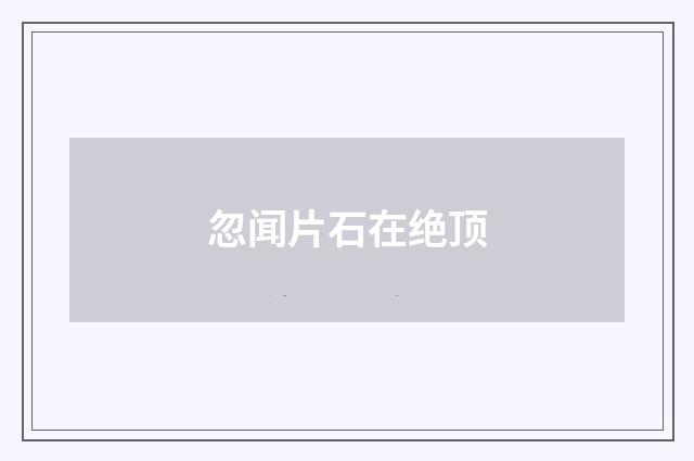 忽闻片石在绝顶