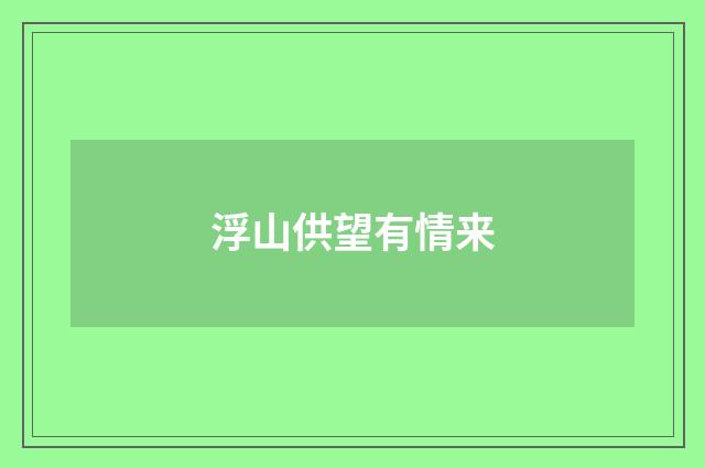 浮山供望有情来