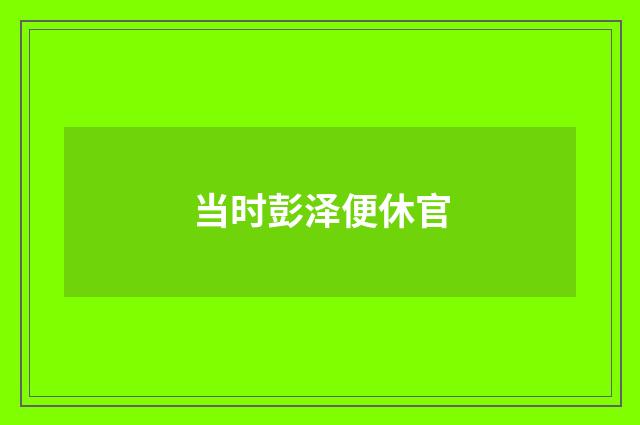 当时彭泽便休官