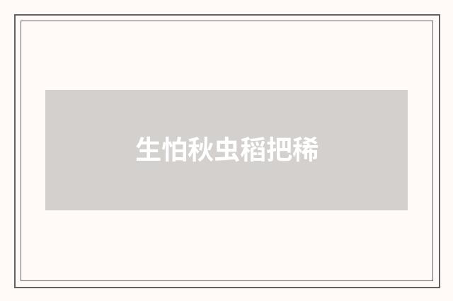 生怕秋虫稻把稀