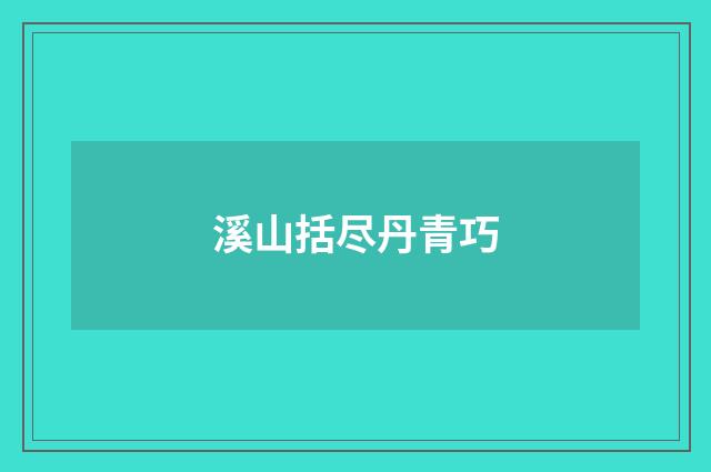 溪山括尽丹青巧