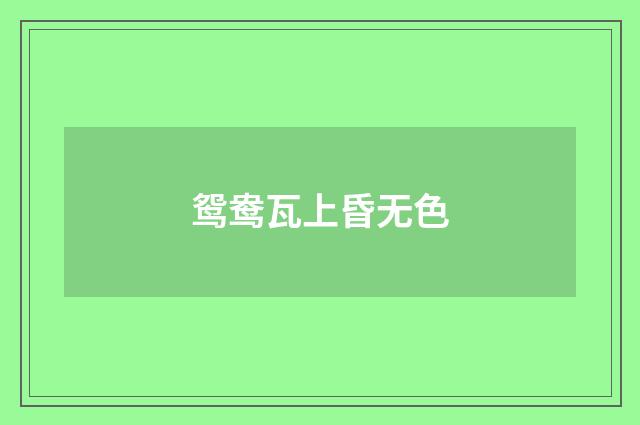 鸳鸯瓦上昏无色