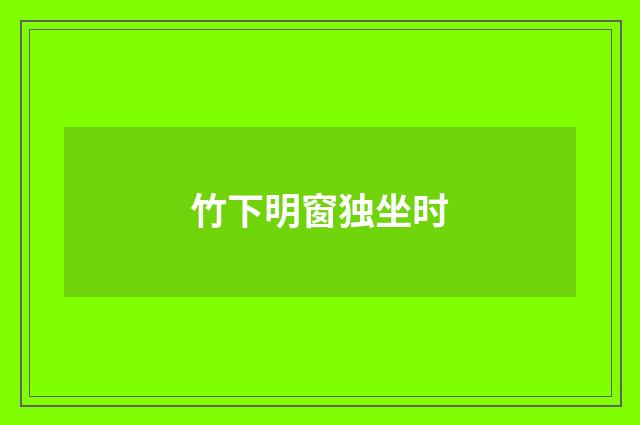 竹下明窗独坐时