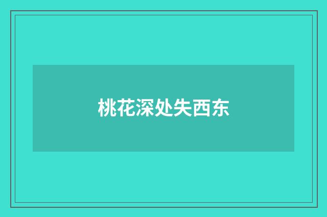 桃花深处失西东
