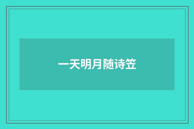 一天明月随诗笠