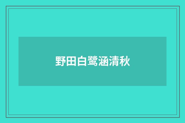 野田白鹭涵清秋