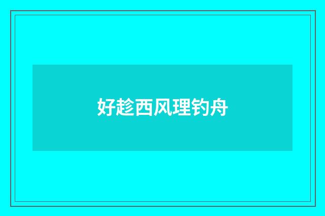 好趁西风理钓舟