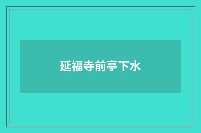 延福寺前亭下水