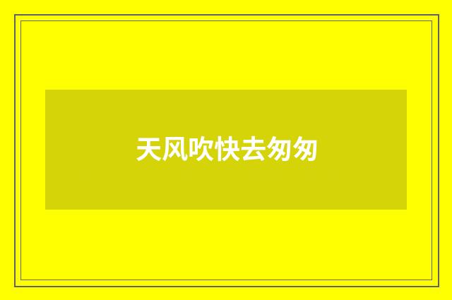 天风吹快去匆匆