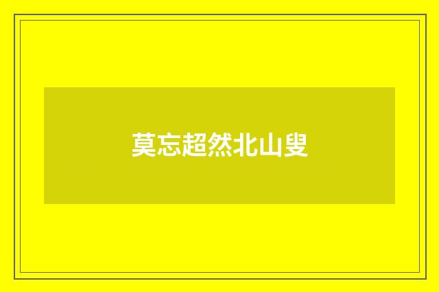 莫忘超然北山叟