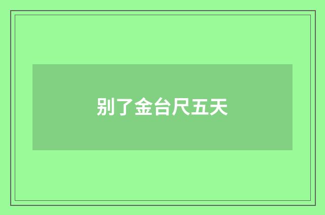 别了金台尺五天