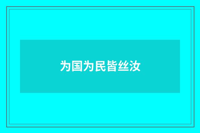 为国为民皆丝汝