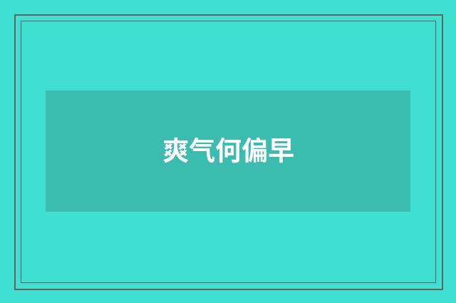 爽气何偏早