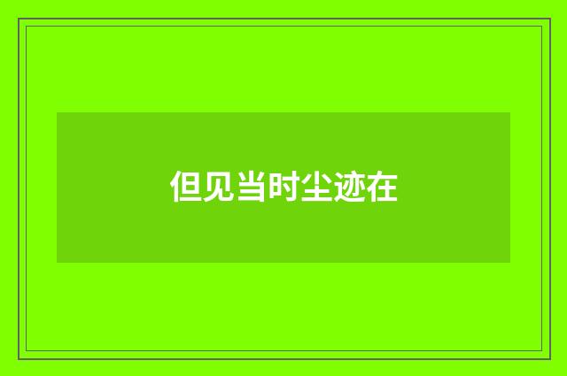 但见当时尘迹在