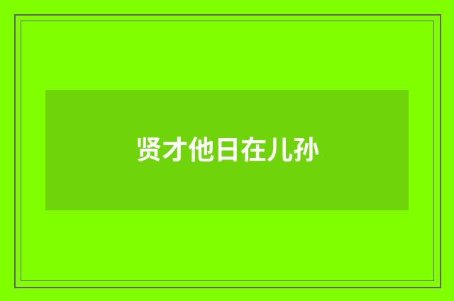 贤才他日在儿孙