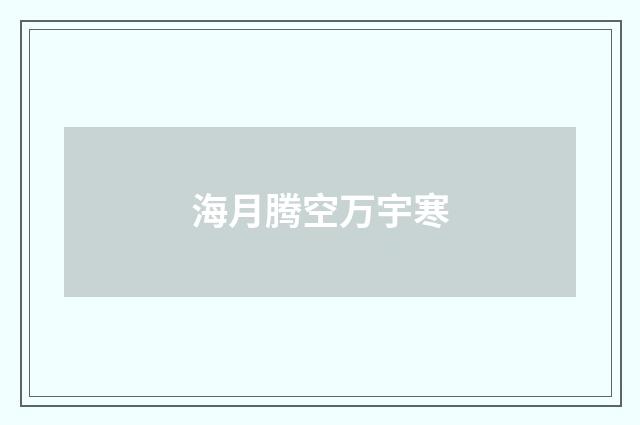 海月腾空万宇寒