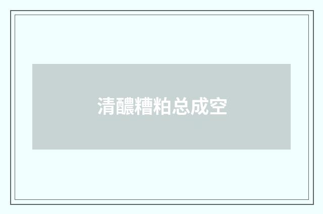 清醲糟粕总成空