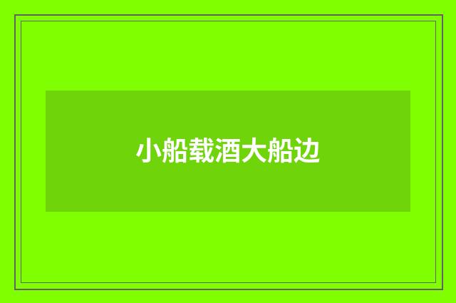 小船载酒大船边