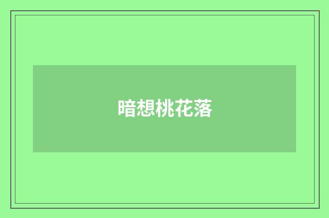 暗想桃花落